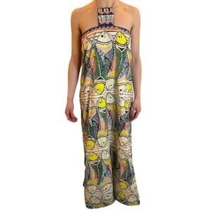 Pia Pauro Tropical Halter Maxi Dress with POCKETS!